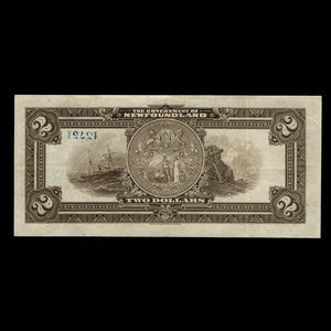 Canada, Gouvernement de Terre-Neuve, 2 dollars : 2 janvier 1920