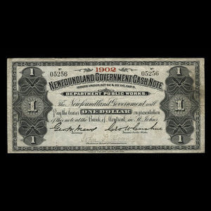 Canada, Terre-Neuve - Département des travaux publics, 1 dollar : 1902