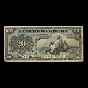 Canada, Bank of Hamilton, 20 dollars : 1 juin 1914
