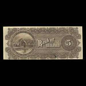 Canada, Bank of Ottawa (The), 5 dollars : 2 novembre 1880