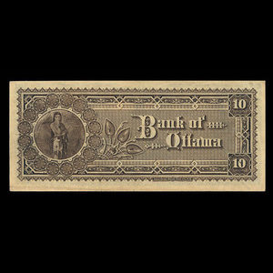 Canada, Bank of Ottawa (The), 10 dollars : 2 novembre 1880