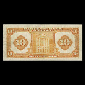 Canada, Barclays Bank, 10 dollars : 3 septembre 1929