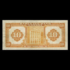 Canada, Barclays Bank, 10 dollars : 3 septembre 1929