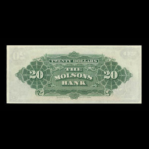 Canada, Molsons Bank, 20 dollars : 2 janvier 1904