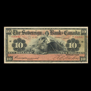 Canada, Sovereign Bank of Canada, 10 dollars : 1 mai 1905