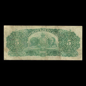 Canada, Sterling Bank of Canada, 5 dollars : 25 avril 1906