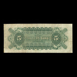 Canada, Traders Bank of Canada, 5 dollars : 1 novembre 1907