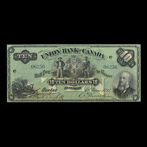 Canada, Union Bank of Canada (The), 10 dollars : 1 juin 1893