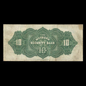Canada, Weyburn Security Bank, 10 dollars : 3 janvier 1911