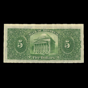 Canada, Banque de Montréal, 5 dollars : 3 novembre 1914