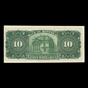 Canada, Banque de Montréal, 10 dollars : 3 septembre 1912