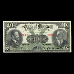 Canada, Banque de Montréal, 10 dollars : 3 novembre 1914