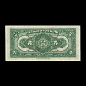 Canada, Banque Nouvelle-Écosse, 5 dollars : 2 janvier 1935