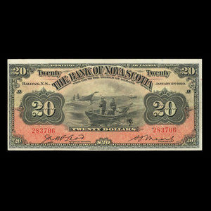 Canada, Banque Nouvelle-Écosse, 20 dollars : 2 janvier 1929