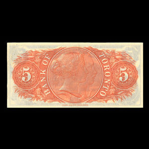 Canada, Bank of Toronto (The), 5 dollars : 2 janvier 1937