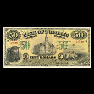 Canada, Bank of Toronto (The), 50 dollars : 2 février 1920