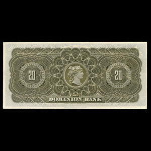 Canada, Dominion Bank, 20 dollars : 2 janvier 1925