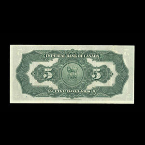 Canada, Imperial Bank of Canada, 5 dollars : 1 novembre 1923