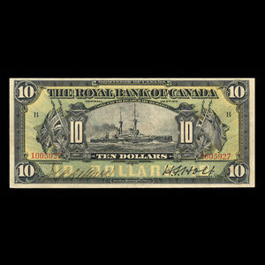 Canada, Banque Royale du Canada, 10 dollars : 2 janvier 1913