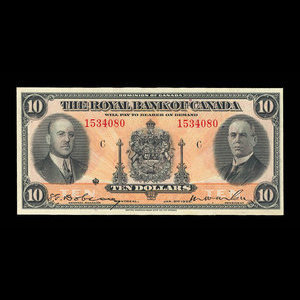 Canada, Banque Royale du Canada, 10 dollars : 2 janvier 1935