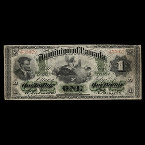 Canada, Dominion du Canada, 1 dollar : 1 juillet 1870