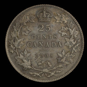 Canada, Édouard VII, 25 cents : 1908