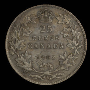 Canada, Édouard VII, 25 cents : 1908