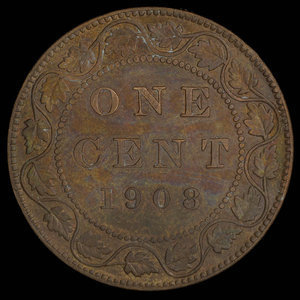 Canada, Édouard VII, 1 cent : 1908