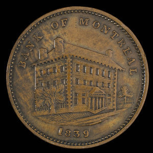 Canada, Banque de Montréal, 1/2 penny : 1839