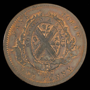 Canada, Banque de Montréal, 1 penny : 1837