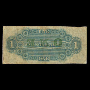 Canada, Molsons Bank, 1 piastre : 1 octobre 1855