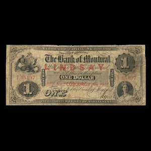 Canada, Banque de Montréal, 1 dollar : 2 janvier 1857