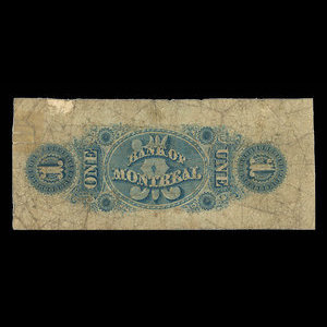Canada, Banque de Montréal, 1 dollar : 2 janvier 1857