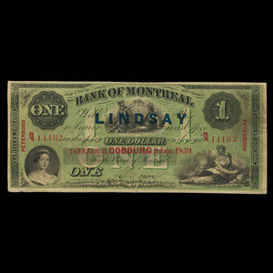 Canada, Banque de Montréal, 1 dollar : 3 janvier 1859