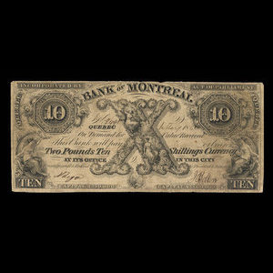 Canada, Banque de Montréal, 10 dollars : 1 mai 1846