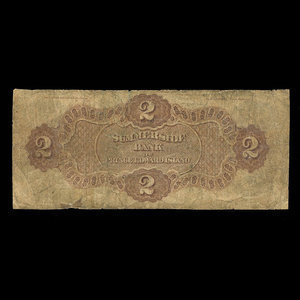 Canada, Summerside Bank of Prince Edward Island, 2 dollars : 1 février 1872