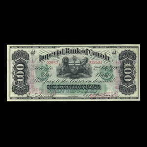 Canada, Imperial Bank of Canada, 100 dollars : 2 janvier 1920