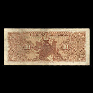 Canada, Imperial Bank of Canada, 10 dollars : 1 janvier 1910