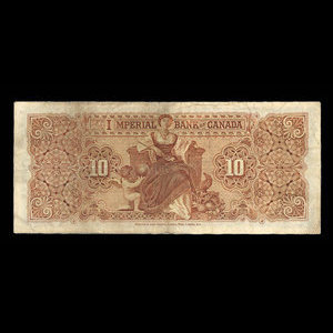 Canada, Imperial Bank of Canada, 10 dollars : 1 janvier 1910