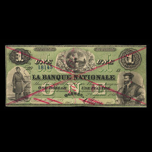 Canada, La Banque Nationale, 1 dollar : 28 avril 1860
