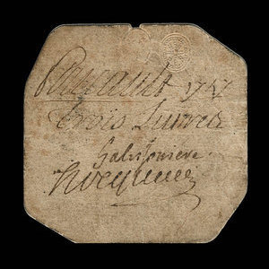 Canada, Administration coloniale française, 3 livres : 1747