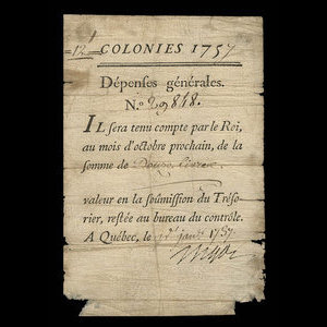 Canada, Administration coloniale française, 12 livres : 1 janvier 1757