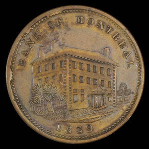 Canada, Banque de Montréal, 1 penny : 1839