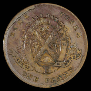 Canada, Banque de Montréal, 1 penny : 1839