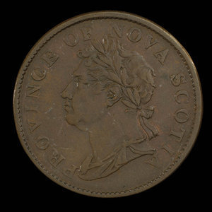 Canada, Province de la Nouvelle-Écosse, 1/2 penny : 1824