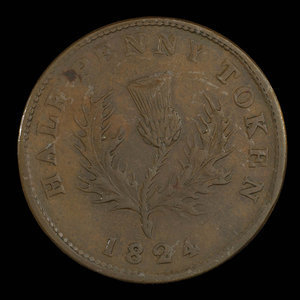 Canada, Province de la Nouvelle-Écosse, 1/2 penny : 1824