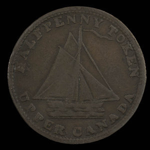 Canada, inconnu, 1/2 penny : 1821