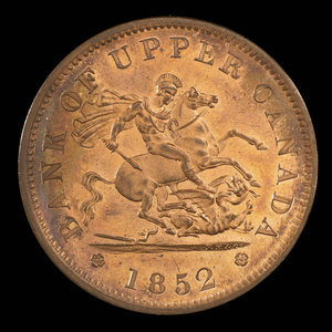 Canada, Bank of Upper Canada (York), 1 penny : 1852