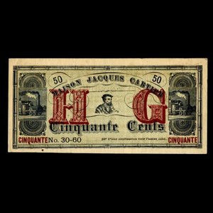 Canada, Maison Jacques Cartier, 50 cents : 1915