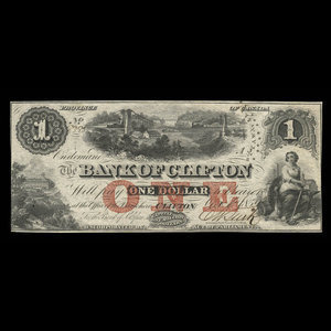 Canada, Bank of Clifton, 1 dollar : 1 octobre 1859